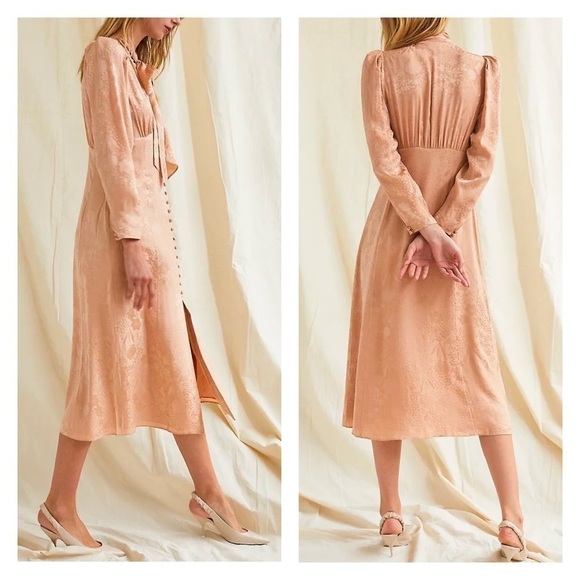 Aritzia Silk Le Fou Wilfred Mambo Dress‎ in Stockings Beige 2 - Picture 3 of 12